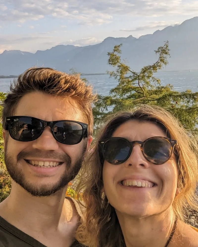 Boris Nachbaur et Élodie au bord du Léman, Lausanne, Suisse